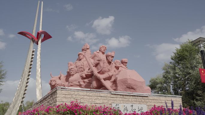 4K视频 将军楼红色雕塑：历史的印记