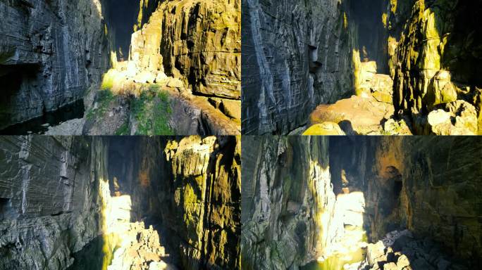 探险山洞航拍山洞神秘的山洞大自然鬼斧神工