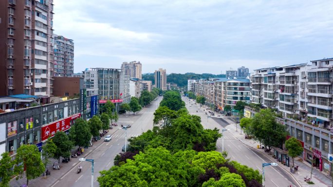 遂宁蓬溪城市航拍延时4k空镜