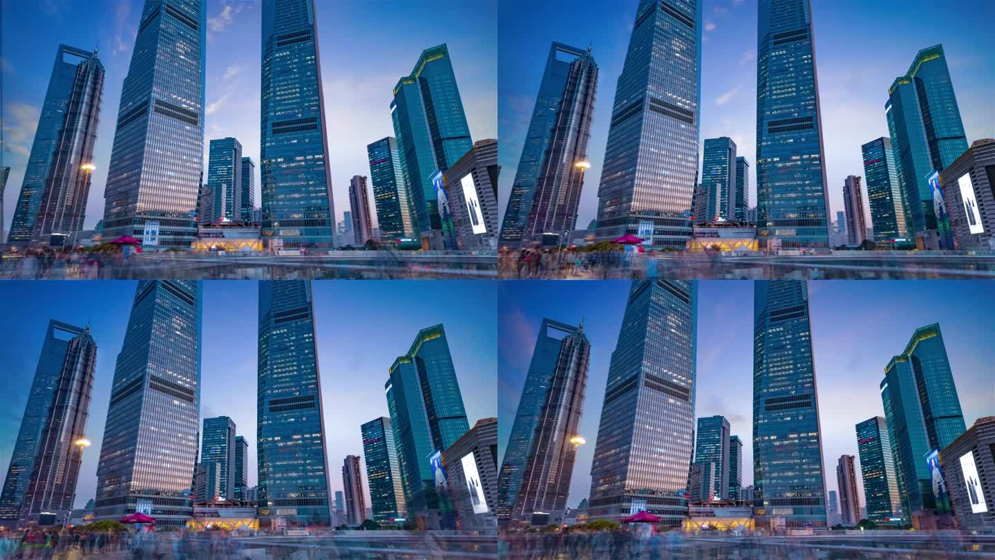 上海高端城市夜景延时