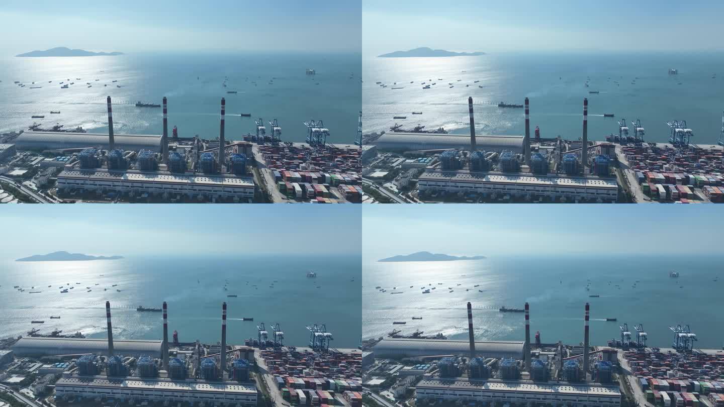 深圳前海湾保税港区航拍海边港口码头集装箱