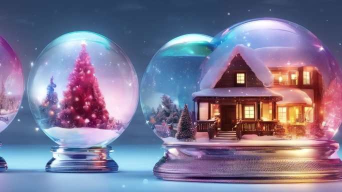 圣诞氛围水晶球背景