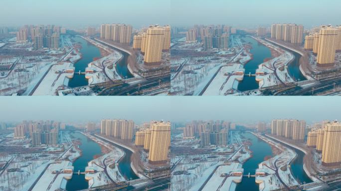 聊城京杭大运河雪景