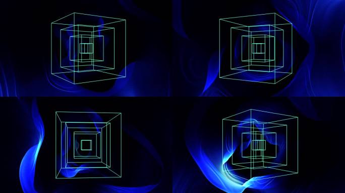 4K立方体线条空间