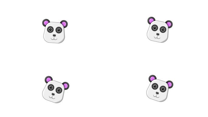 熊猫头图标的动画视频
