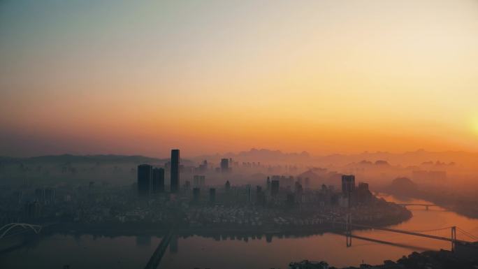 柳州延时城市与江晨熙 云雾缭绕 网红城市