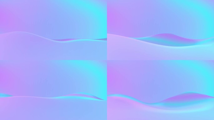 波粉彩粉蓝彩虹全息无缝循环3d动画。柔和的粉蓝色彩虹全息图无缝循环背景纹理。抽象柔和粉蓝色彩虹全息图