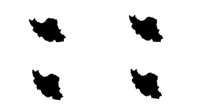 伊朗地图图标的动画视频