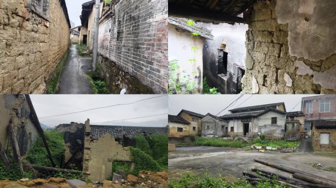 岑溪谢村中国传统古村落破败的村落