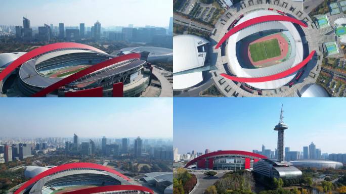 航拍南京奥林匹克体育中心