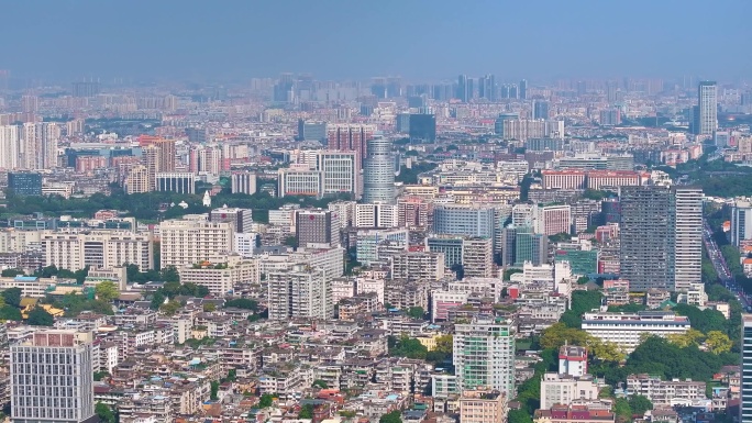 广州越秀区航拍城市高楼大厦摩天大楼城市建