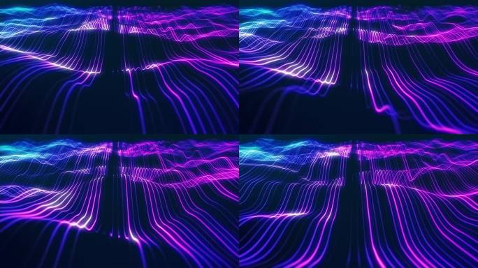 梯度。由霓虹灯发光粒子组成的令人惊叹的表面，形成光波，创造出迷人的无缝循环动画。该设计非常适合各种应