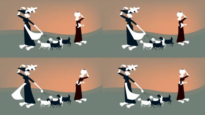 养山羊的村妇，