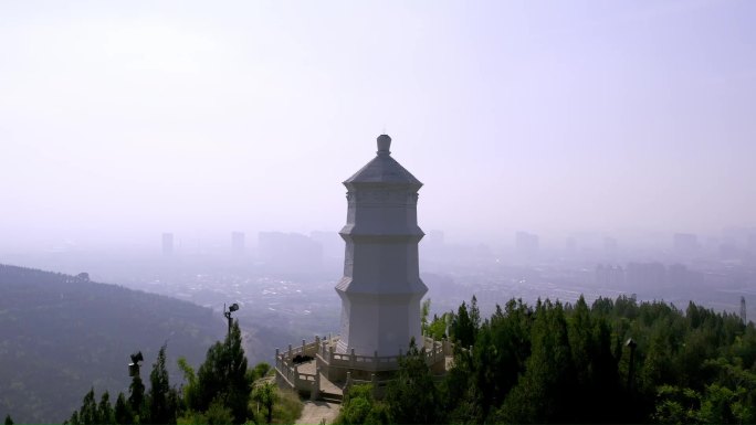 卦山天宁寺古寺航拍00006066