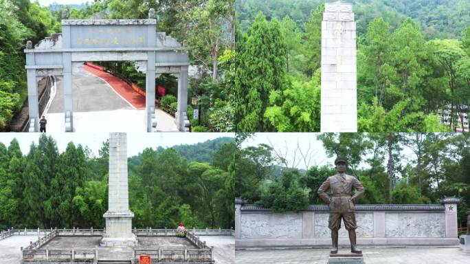 梅州三河坝战役纪念馆 、烈士纪念碑航拍