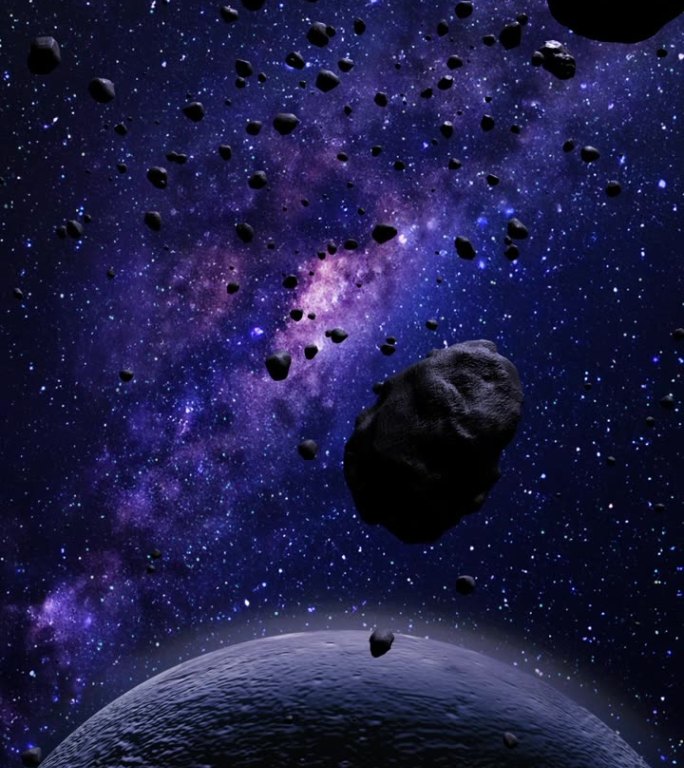 太空中的小行星与银河系