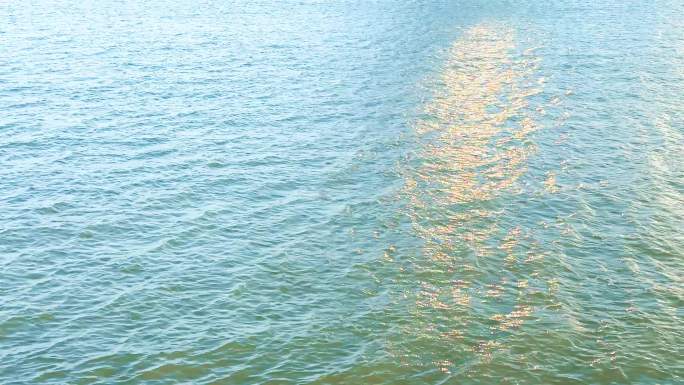 波光粼粼金色水面湖面