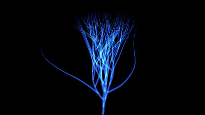 蓝色抽象树植物摇摆循环