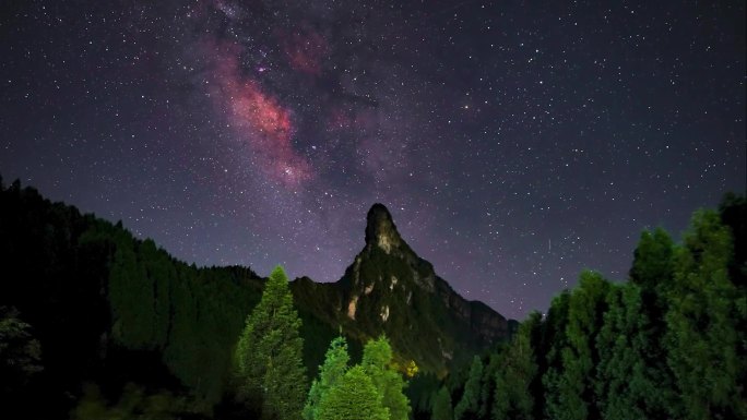绝美的银河 流星 金佛山
