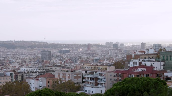 巴塞罗那城市景观鸟瞰图