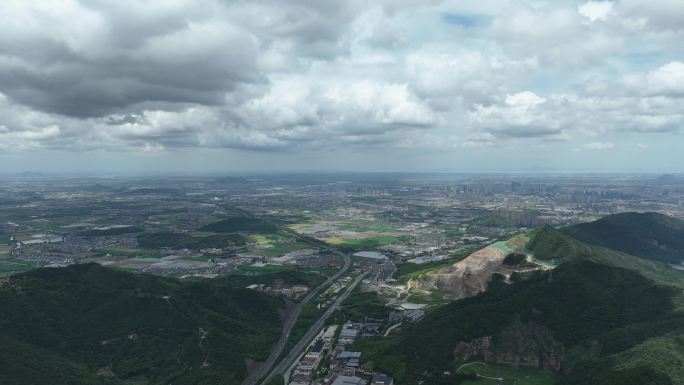 4K浙江绍兴曹娥江嵩坝镇大范围延时航拍