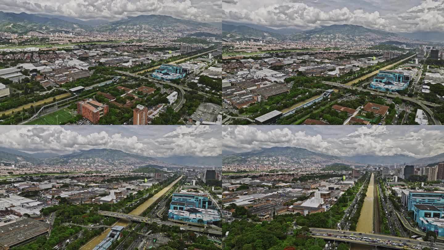 空中v12立交桥天井博尼托和阿斯托加拍摄河滨城市景观横跨瓜亚巴尔，坎波阿莫尔，马尼拉，卡洛塔别墅和圣