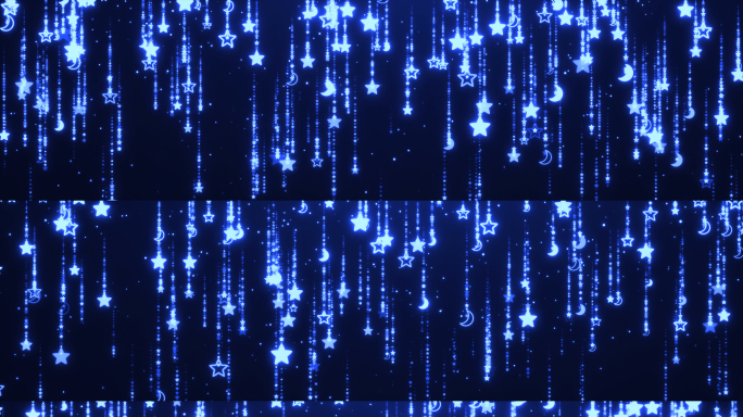 蓝色星星粒子珠帘晚会大屏LED背景8k