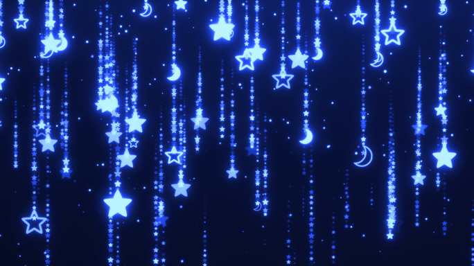 蓝色星星粒子珠帘晚会大屏LED背景8k