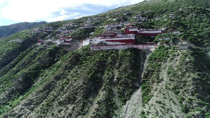 西藏 寺庙 建筑 航拍