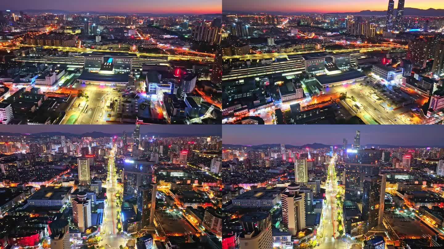 云南昆明城市夜景高清视频素材