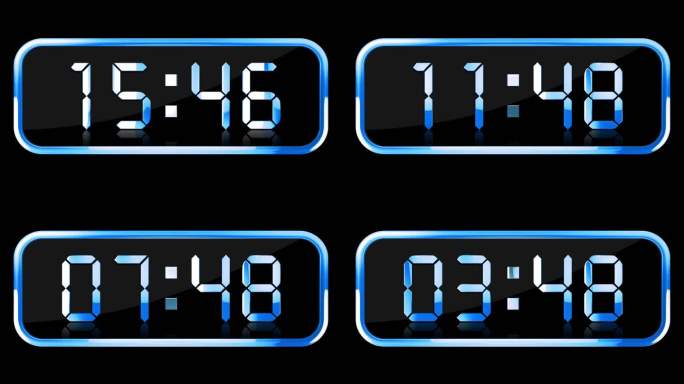蓝色液晶数字计时器视频20分钟快速