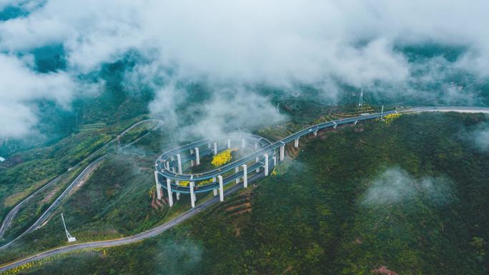 太原天龙山公路航拍延时合集