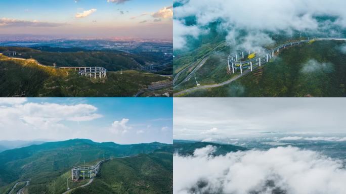 太原天龙山公路绝佳天气航拍延时合集