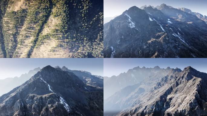 山 山顶 高山 高海拔山体 有积雪的高山