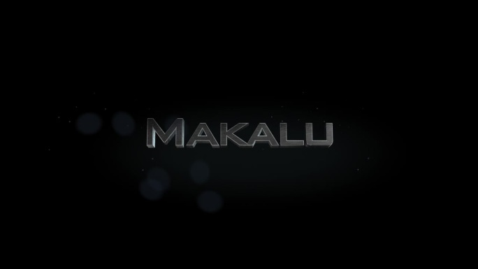 Makalu 3D标题字制作与金属动画文本透明黑色