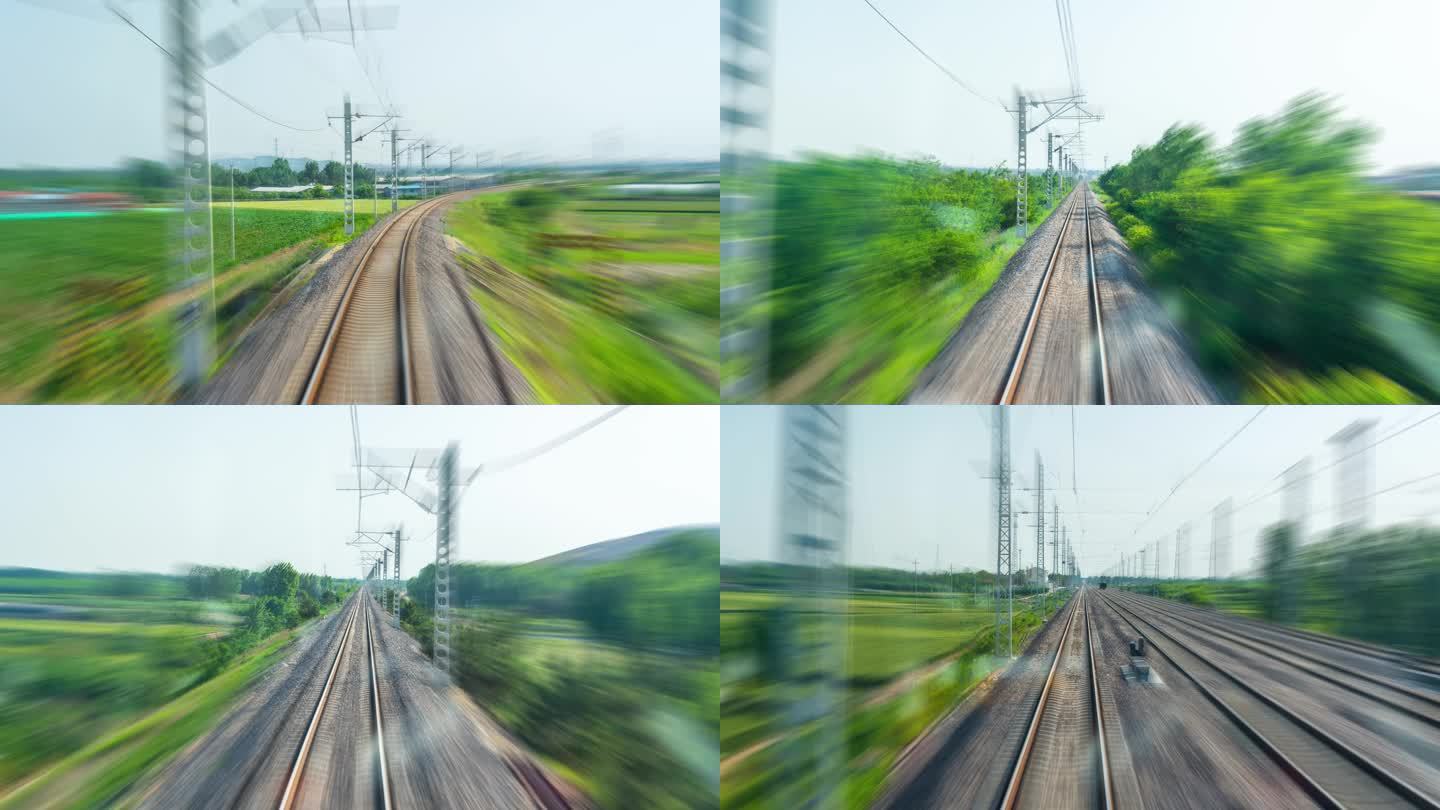 火车行驶主观视角延时，第一视角延时4K