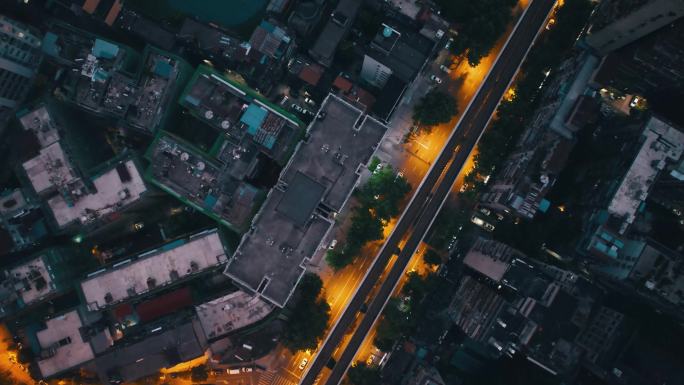 武汉京汉大道大智路江景夜景航拍