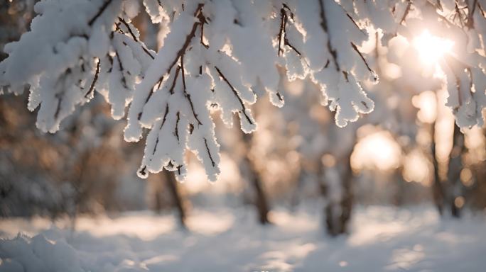 寒潮降温降雪雨雪天气唯美冬季雪景东北02