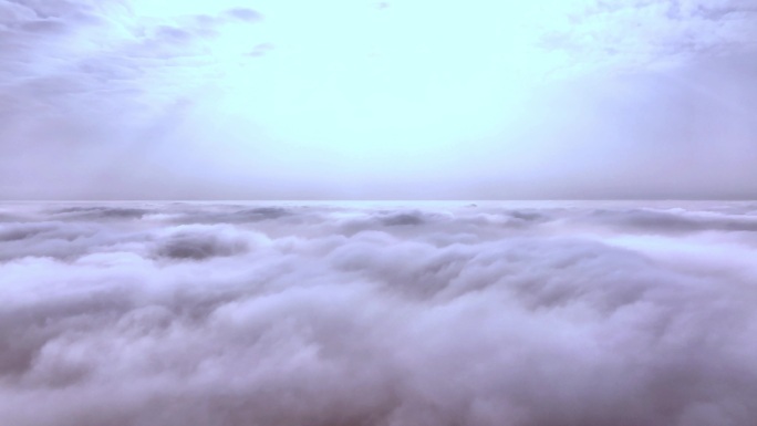 航拍穿云平流雾丁达尔效应日光流动云层云海
