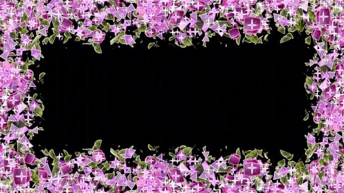 4K樱花花瓣显示框架与花瓣和粒子灯覆盖在您的庆祝项目，夫妻，元素，爱，结婚，母亲节，场景和标题，标志