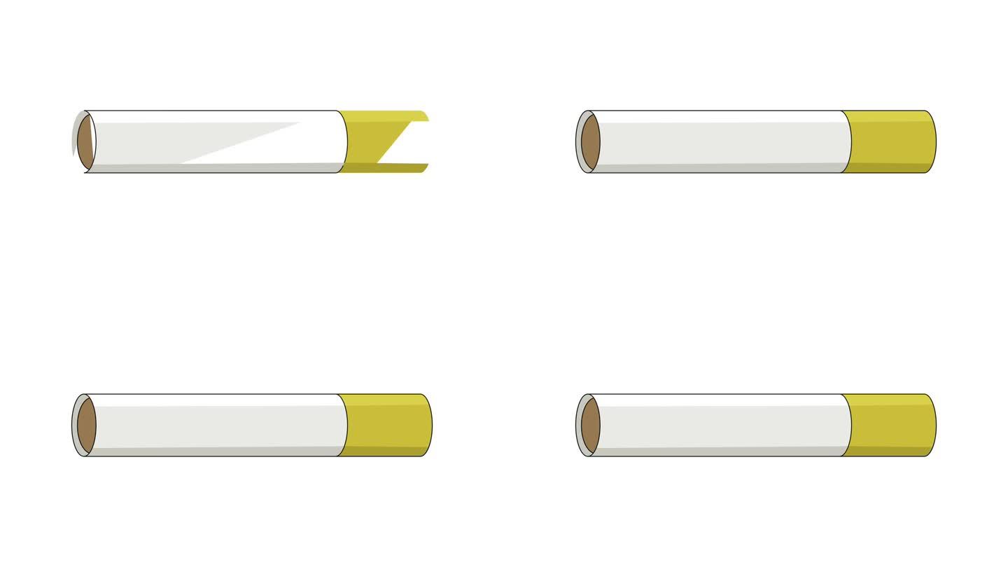 香烟图标的动画视频
