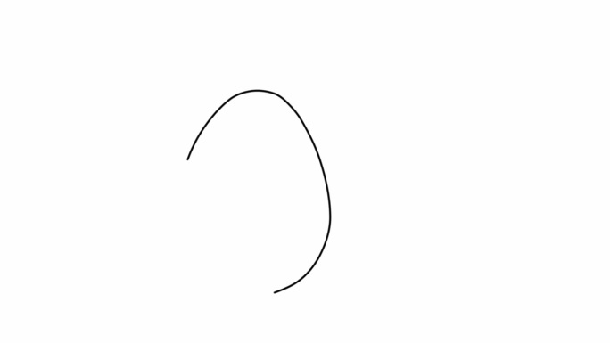 连续细线鸡蛋绘制动画，手绘动画线条鸡蛋形状，单线鸡蛋素描涂鸦插图。