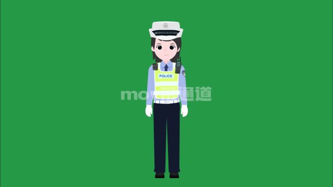 女交警警察制服警帽短发卡通MG31种带通