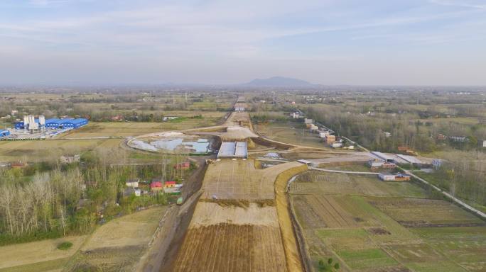 高速公路路基土基互通航拍1