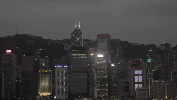 香港维多利亚港夜景实拍