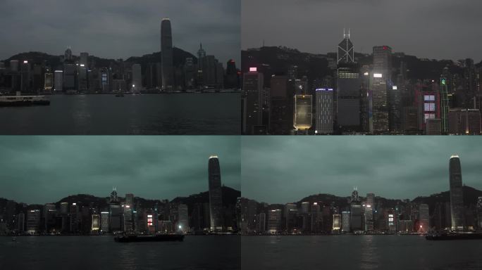 香港维多利亚港夜景实拍