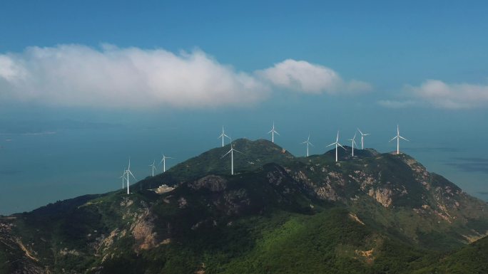 海上 风车 发电 航拍 4k