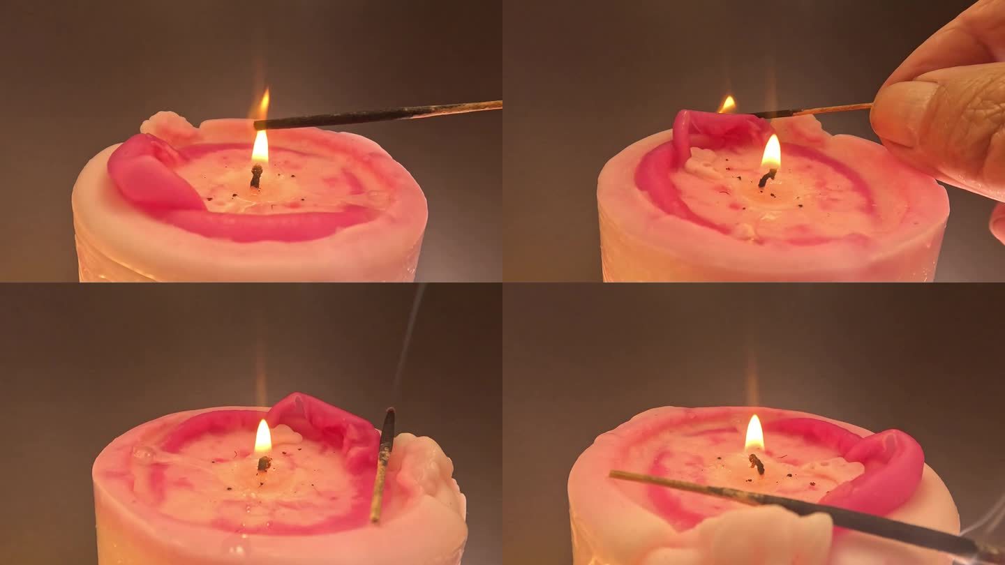 燃烧的蜡烛在红色与红色的背景