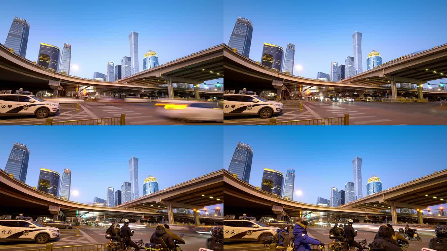 8K 北京CBD 国贸桥 延时摄影 夜景
