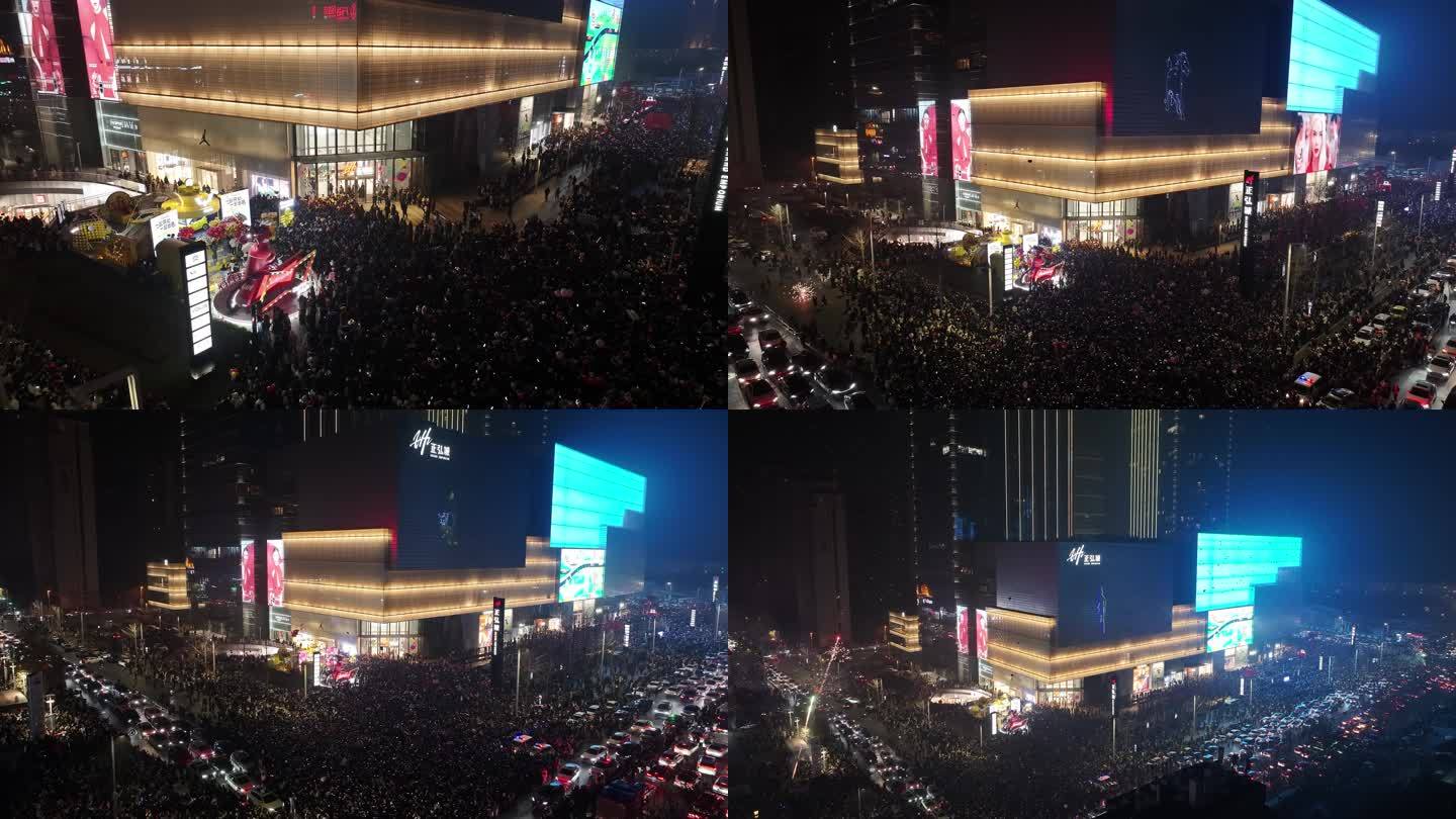 郑州正弘城 商场 夜景 跨年素材